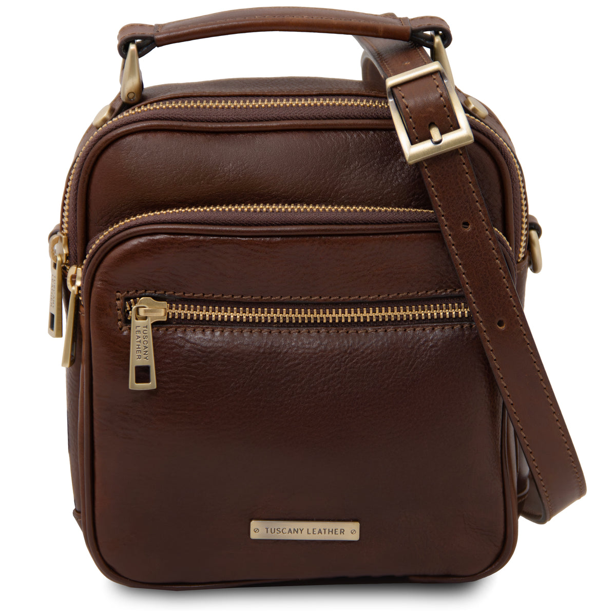 Sac bandoulière homme cuir pleine fleur 2 compartiments PAUL