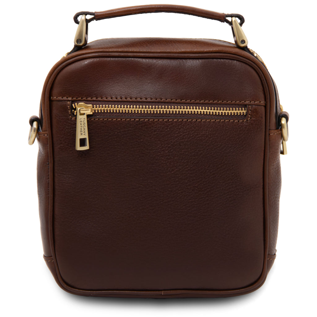Sac bandoulière homme cuir pleine fleur 2 compartiments PAUL