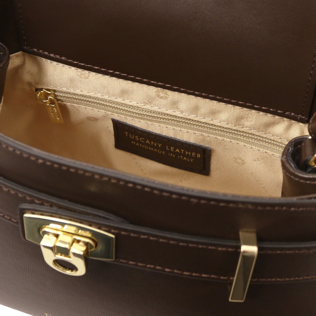 Sac à main femme MAISY compact en cuir à fermoir ceinture