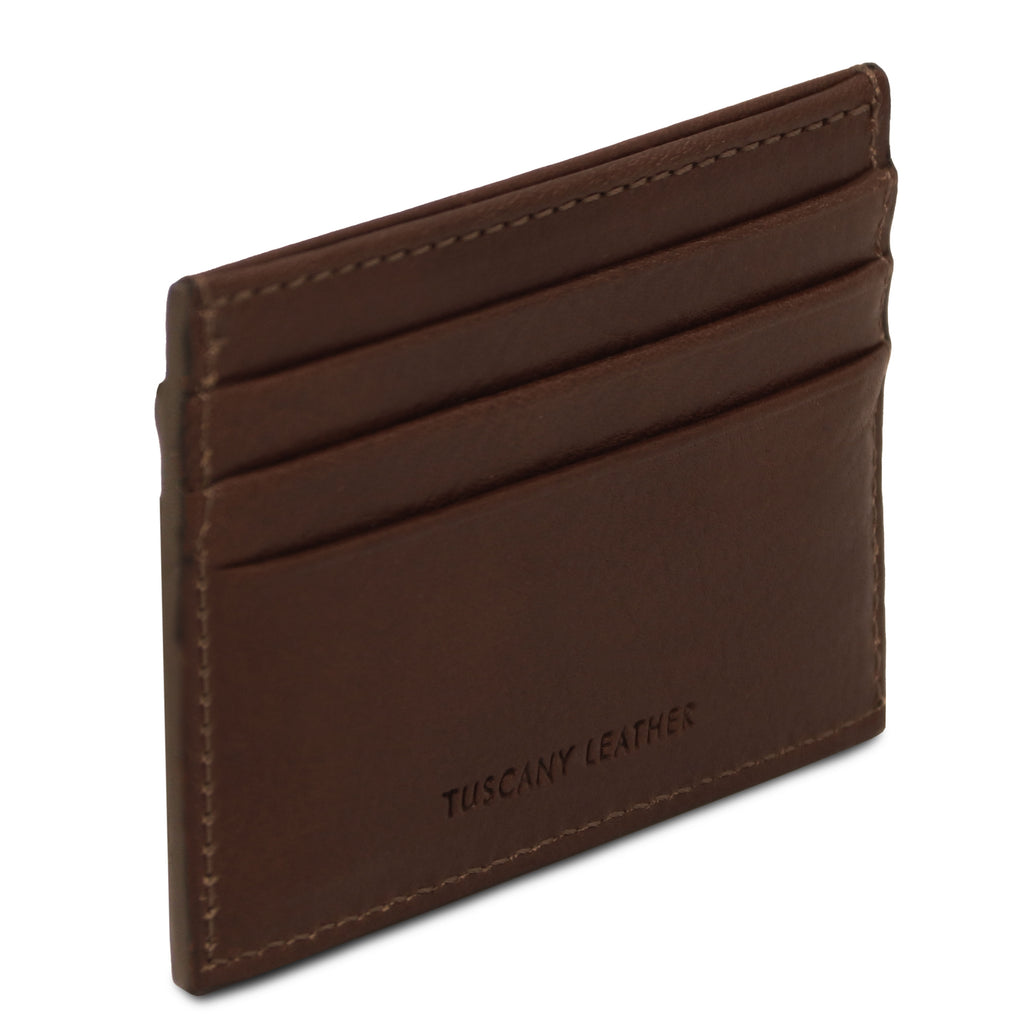 Porte-cartes homme SEI en cuir pleine fleur 6 cartes