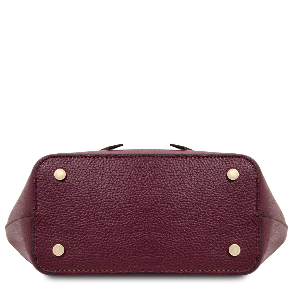 Sac cabas femme LEGAME compact en cuir véritable forme évasée