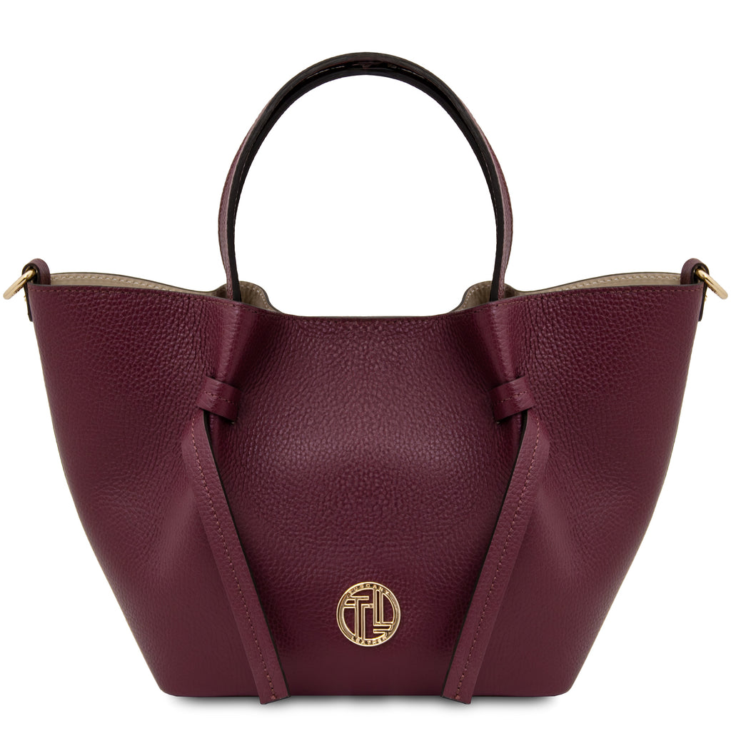 Sac cabas femme LEGAME compact en cuir véritable forme évasée