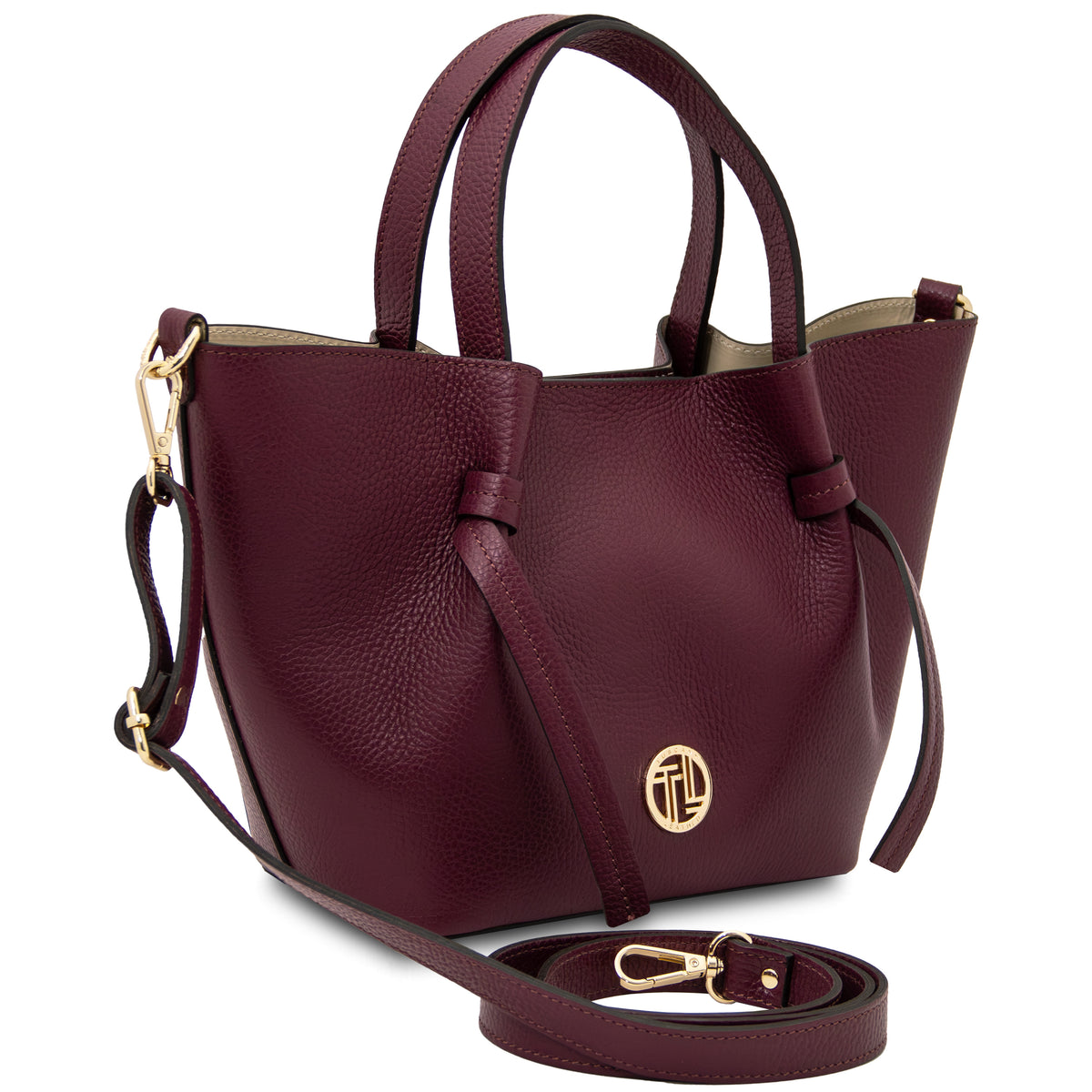 Sac cabas femme LEGAME compact en cuir véritable forme évasée