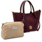 Sac cabas femme LEGAME compact en cuir véritable forme évasée