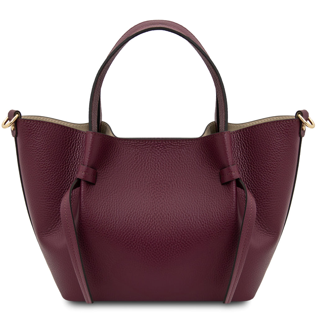Sac cabas femme LEGAME compact en cuir véritable forme évasée