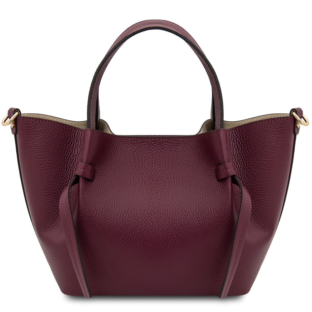 Sac cabas femme LEGAME compact en cuir véritable forme évasée
