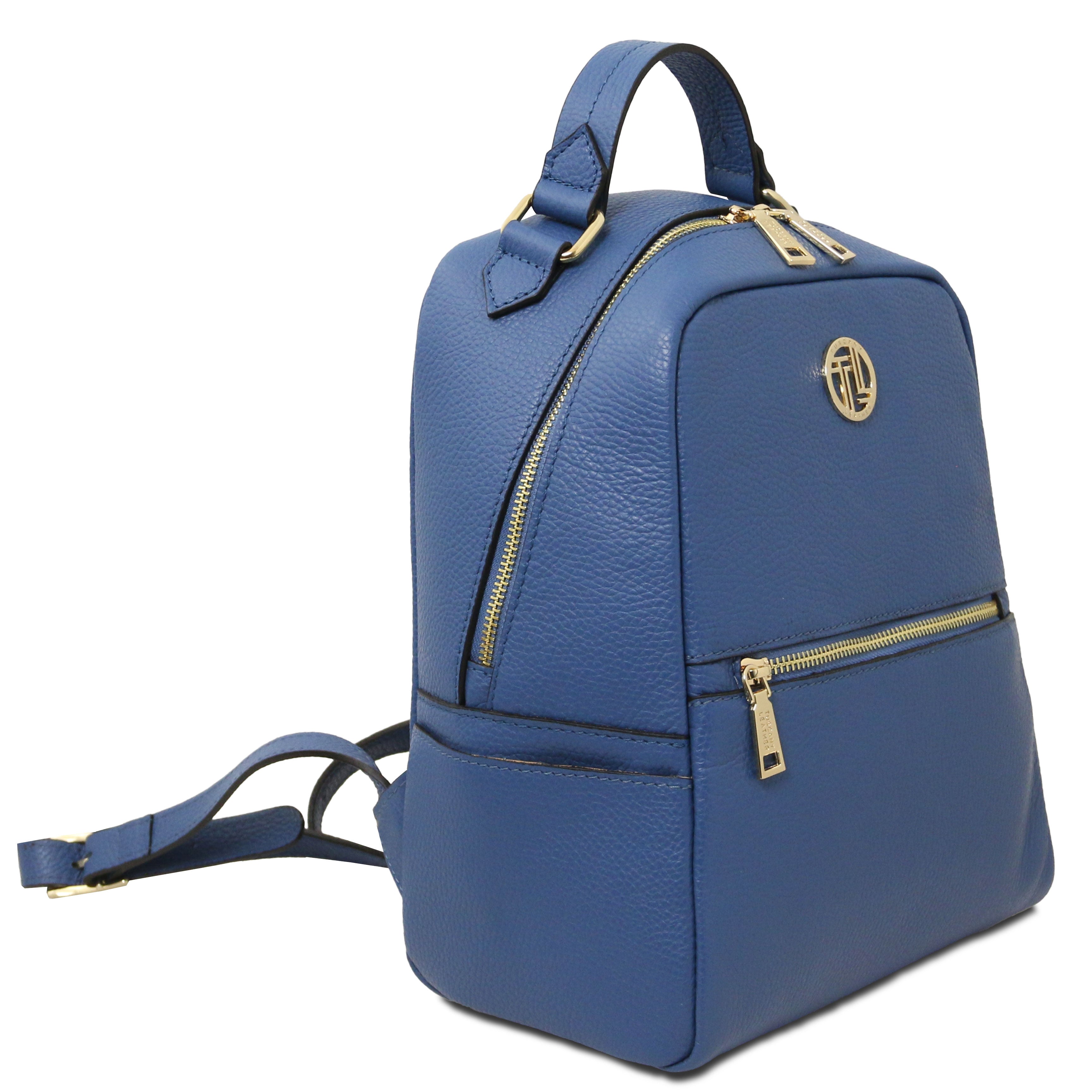 Sac à dos femme PRISMA compact en cuir véritable grainé Image secondaire du produit