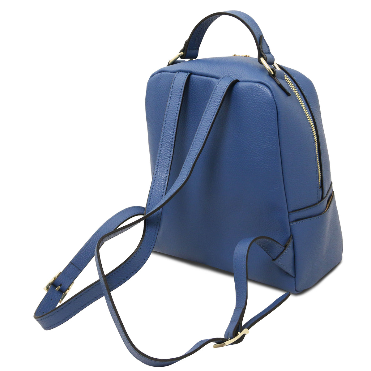 Sac à dos femme PRISMA compact en cuir véritable grainé