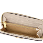 Portefeuille femme FINANCIER zippé en cuir grainé