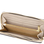 Portefeuille femme FINANCIER zippé en cuir grainé