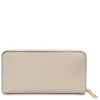 Portefeuille femme FINANCIER zippé en cuir grainé