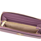 Portefeuille femme FINANCIER zippé en cuir grainé