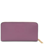 Portefeuille femme FINANCIER zippé en cuir grainé