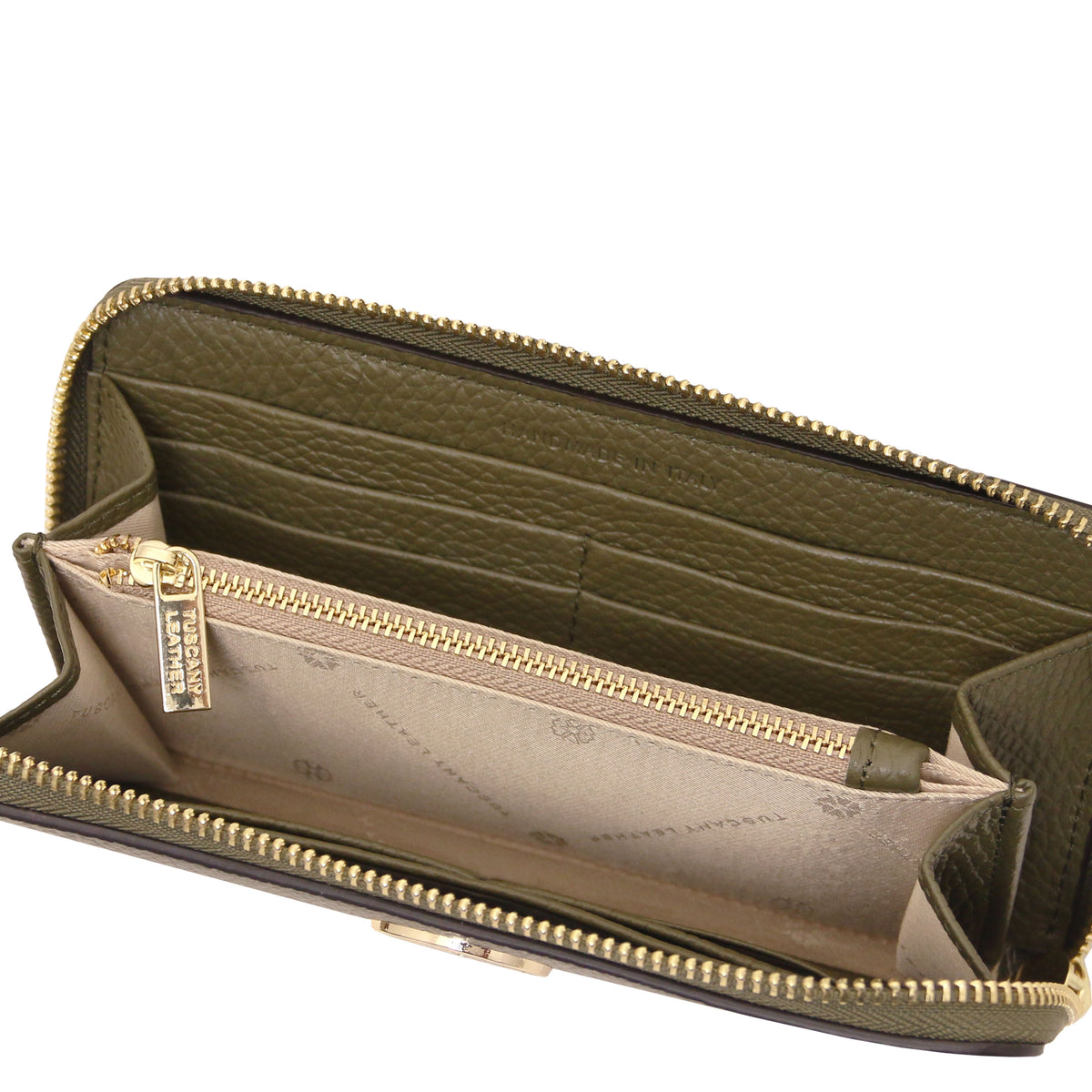 Portefeuille femme FINANCIER zippé en cuir grainé