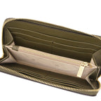 Portefeuille femme FINANCIER zippé en cuir grainé