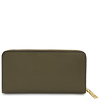 Portefeuille femme FINANCIER zippé en cuir grainé