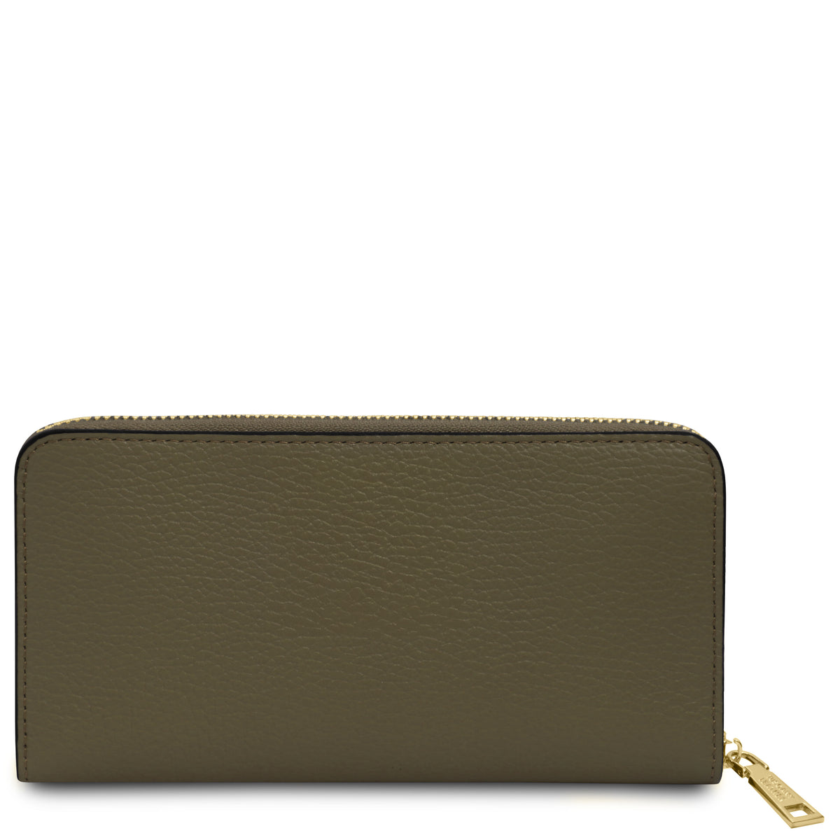 Portefeuille femme FINANCIER zippé en cuir grainé