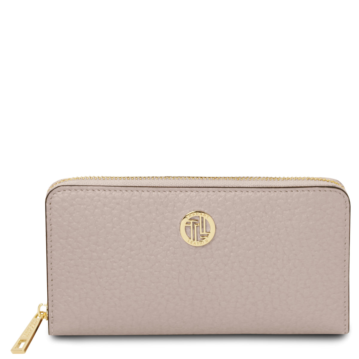 Portefeuille femme FINANCIER zippé en cuir gros grain Image principale du produit
