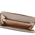 Portefeuille femme FINANCIER zippé en cuir gros grain