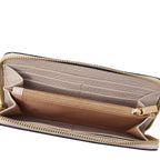 Portefeuille femme FINANCIER zippé en cuir gros grain