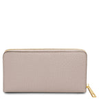 Portefeuille femme FINANCIER zippé en cuir gros grain