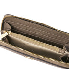 Portefeuille femme FINANCIER zippé en cuir gros grain