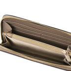 Portefeuille femme FINANCIER zippé en cuir gros grain