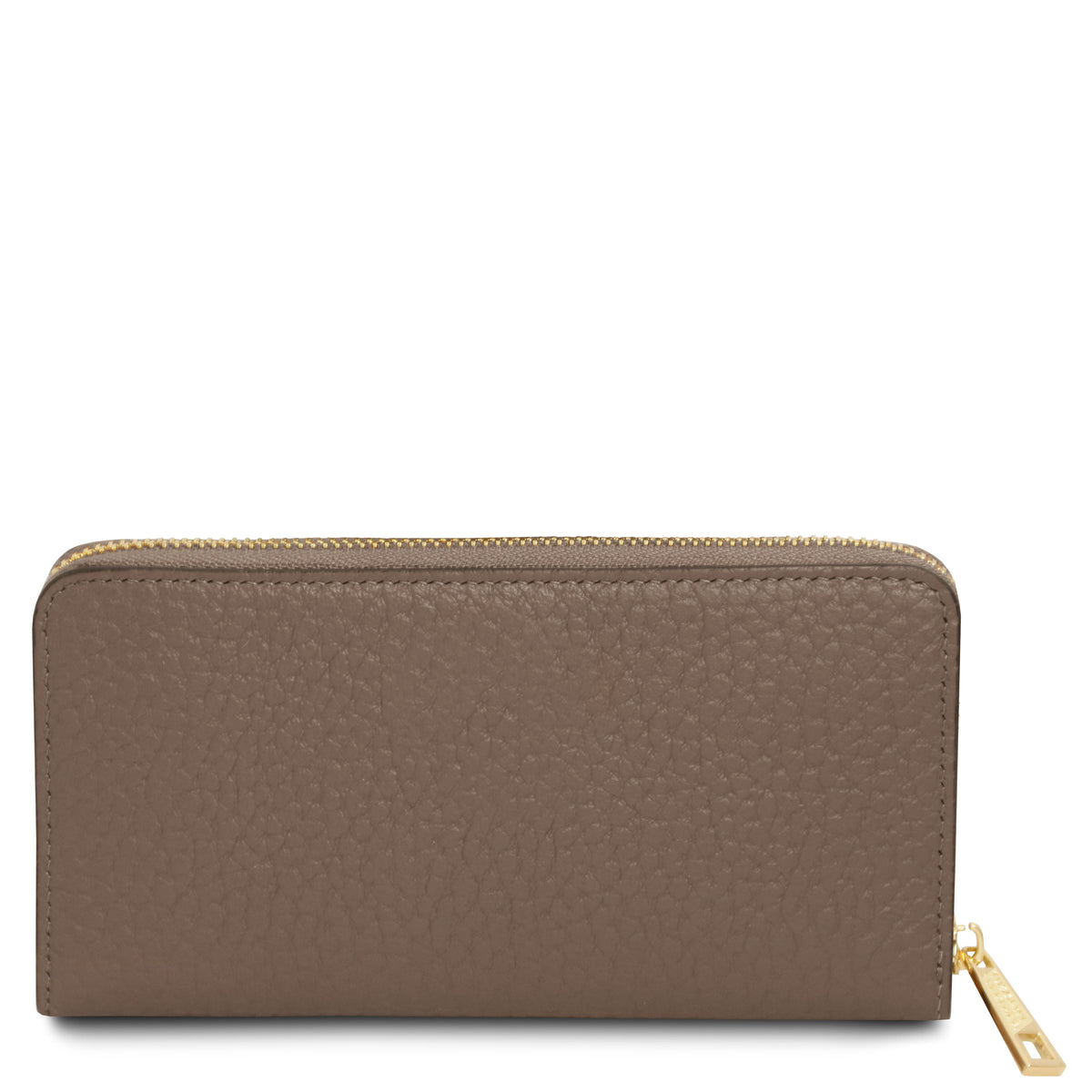 Portefeuille femme FINANCIER zippé en cuir gros grain