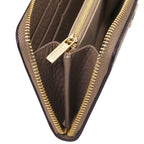 Portefeuille femme FINANCIER zippé en cuir gros grain