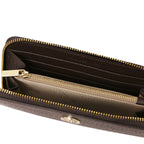 Portefeuille femme FINANCIER zippé en cuir gros grain