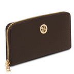 Portefeuille femme FINANCIER zippé en cuir gros grain