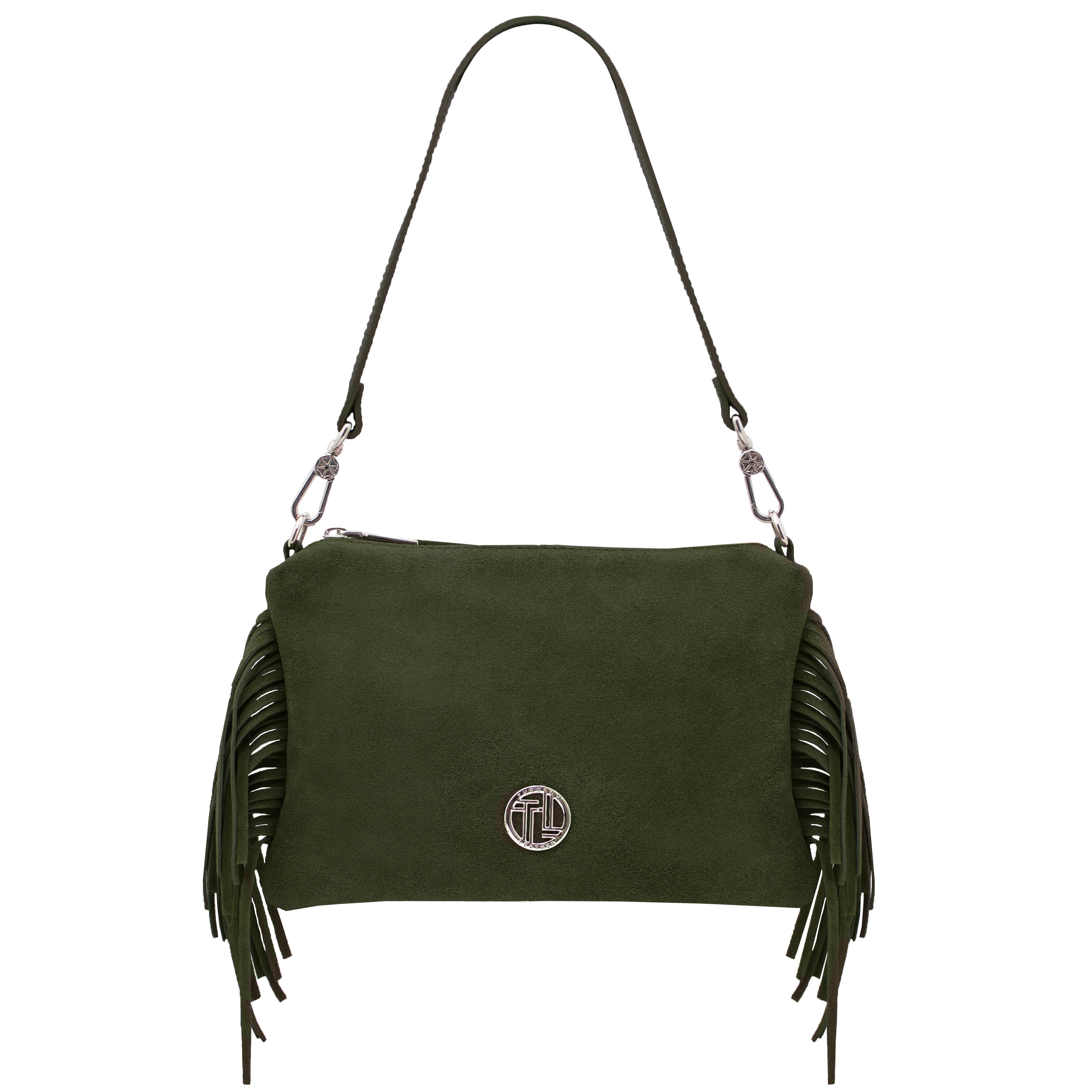 NOMADE — Pochette en cuir suède à franges Main image