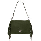 NOMADE — Pochette en cuir suède à franges