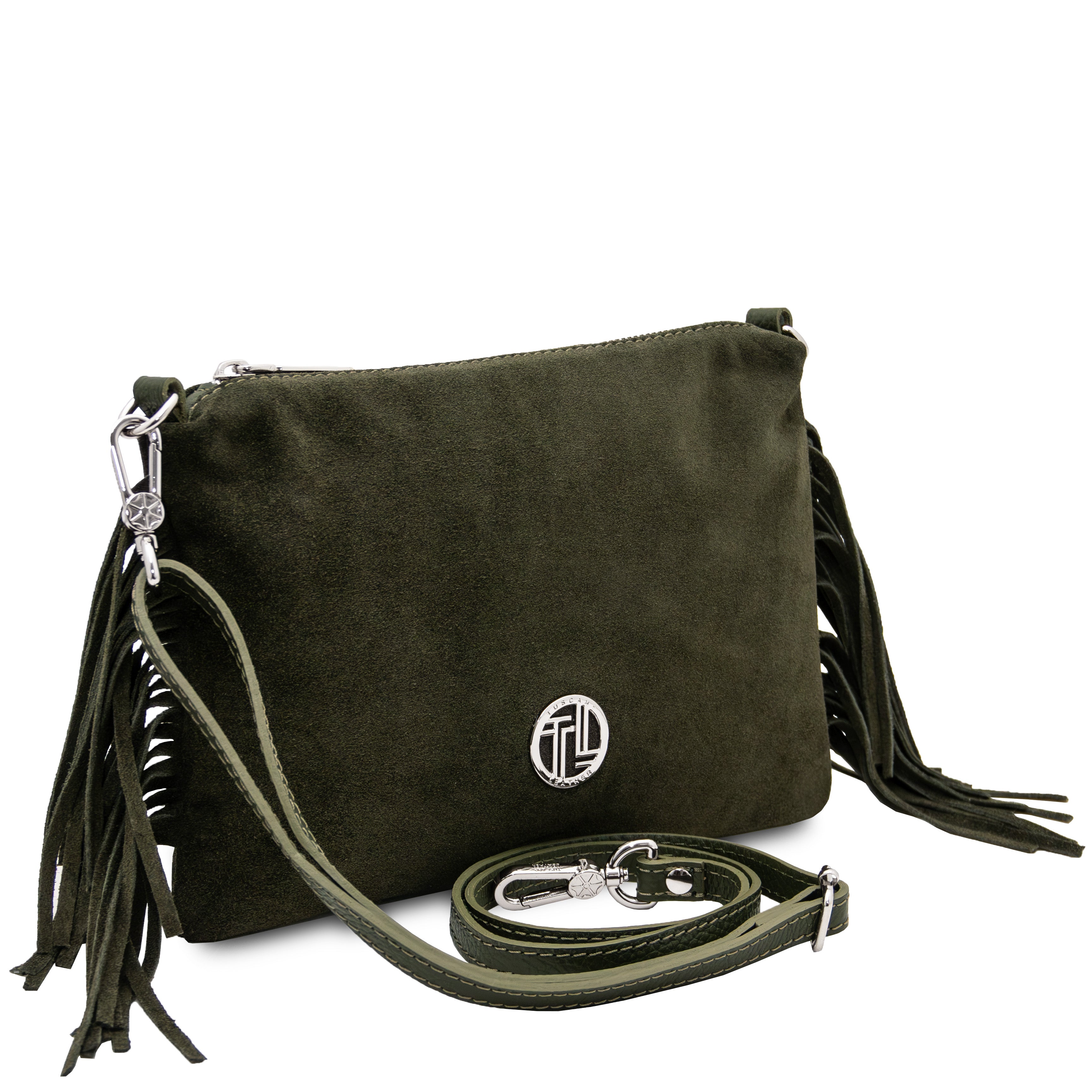 NOMADE — Pochette en cuir suède à franges Secondary image