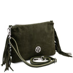 NOMADE — Pochette en cuir suède à franges