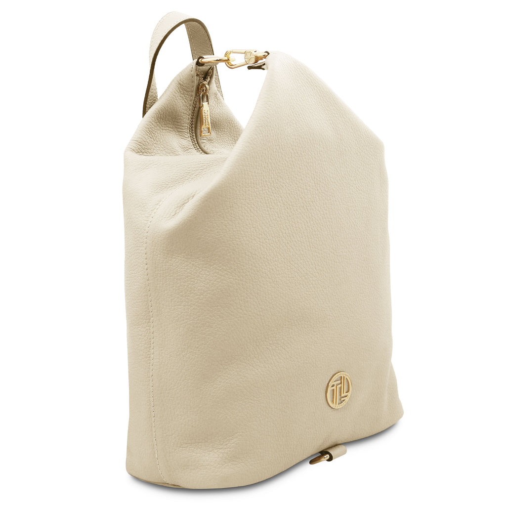 Sac à dos femme DUBLIN souple en cuir véritable grainé