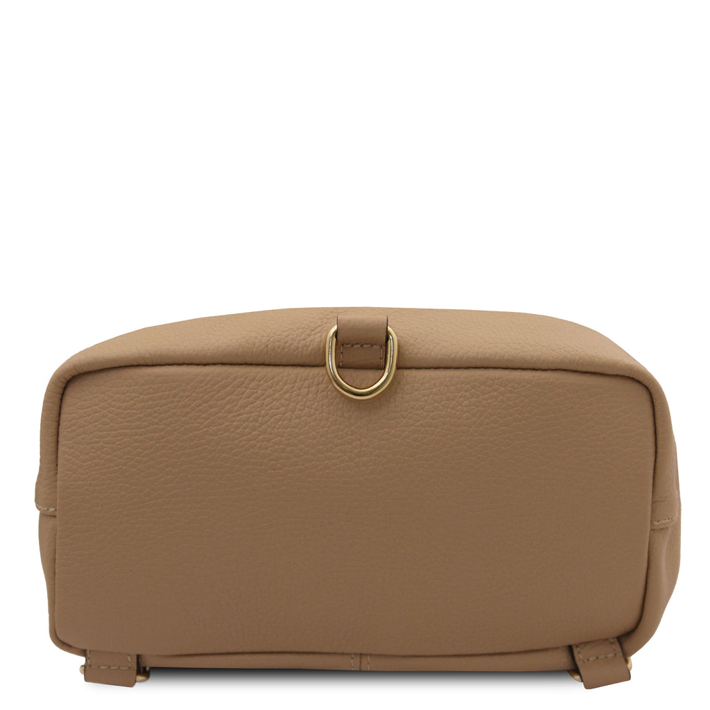 Sac à dos femme DUBLIN souple en cuir véritable grainé