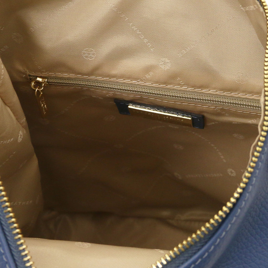 Sac à dos femme DUBLIN souple en cuir véritable grainé
