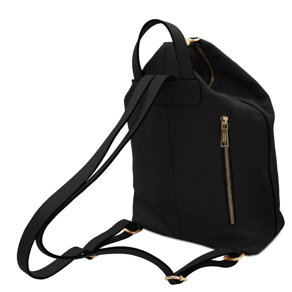 Sac à dos femme DUBLIN souple en cuir véritable grainé