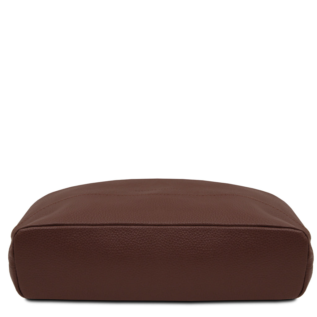 Sac à dos femme LONDON roll-top en cuir véritable grainé vintage