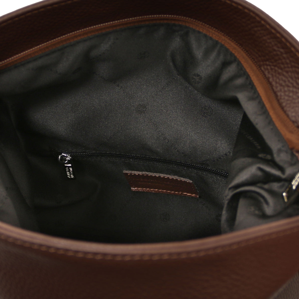 Sac à dos femme LONDON roll-top en cuir véritable grainé vintage