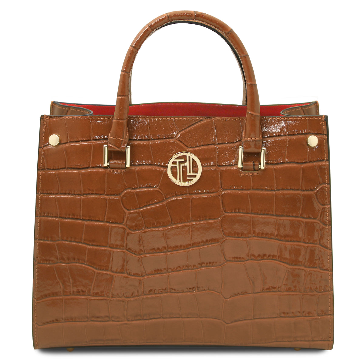 Sac cabas femme CROQUE structuré en cuir véritable effet croco