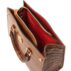 Sac cabas femme CROQUE structuré en cuir véritable effet croco