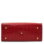 Sac cabas femme CROQUE structuré en cuir véritable effet croco