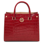 Sac cabas femme CROQUE structuré en cuir véritable effet croco
