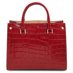 Sac cabas femme CROQUE structuré en cuir véritable effet croco