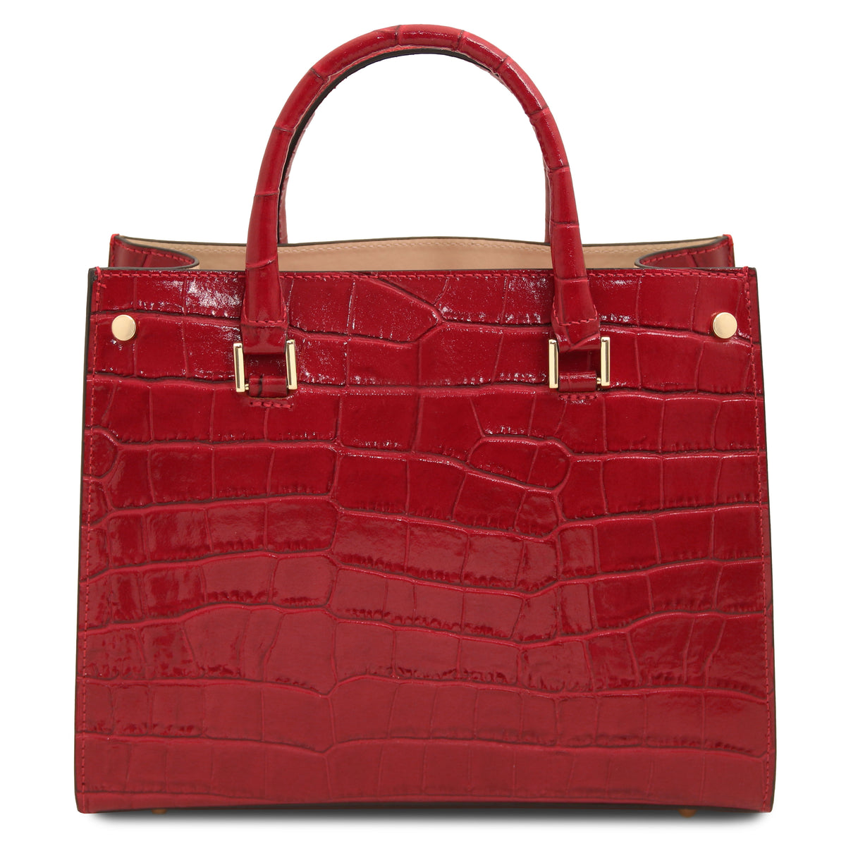 Sac cabas femme CROQUE structuré en cuir véritable effet croco
