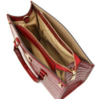 Sac cabas femme CROQUE structuré en cuir véritable effet croco