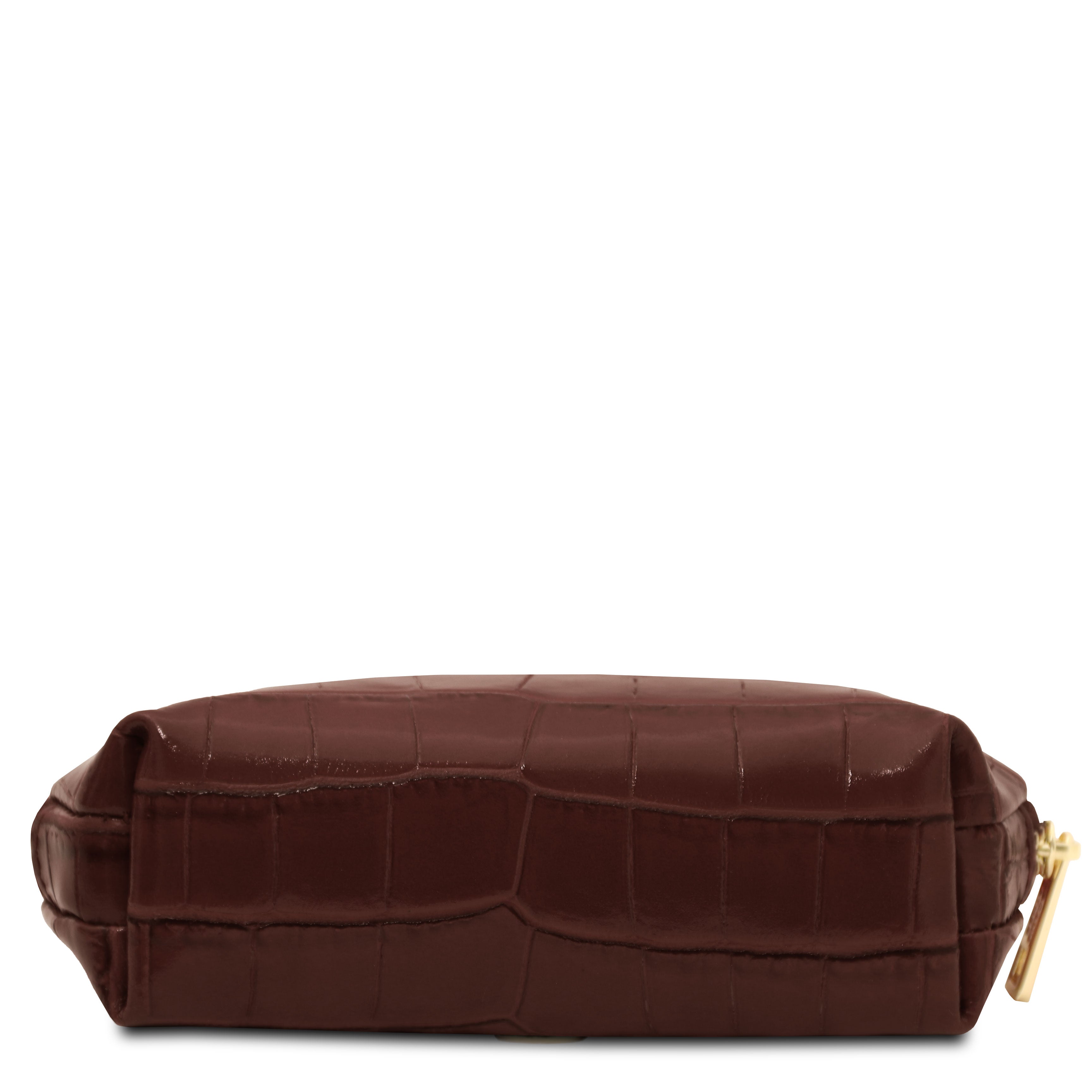 Trousse de toilette femme VERA en cuir effet croco