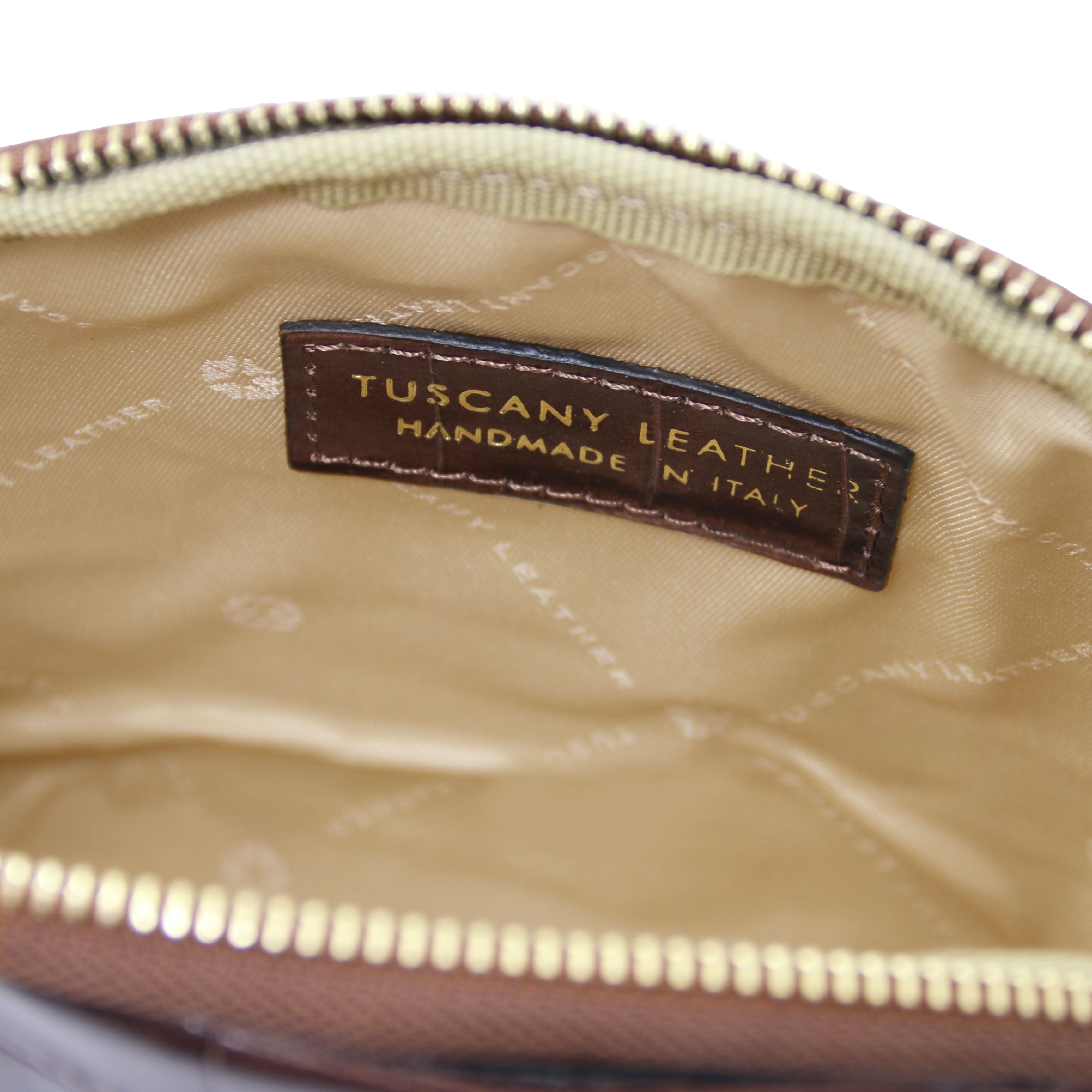 Trousse de toilette femme VERA en cuir effet croco
